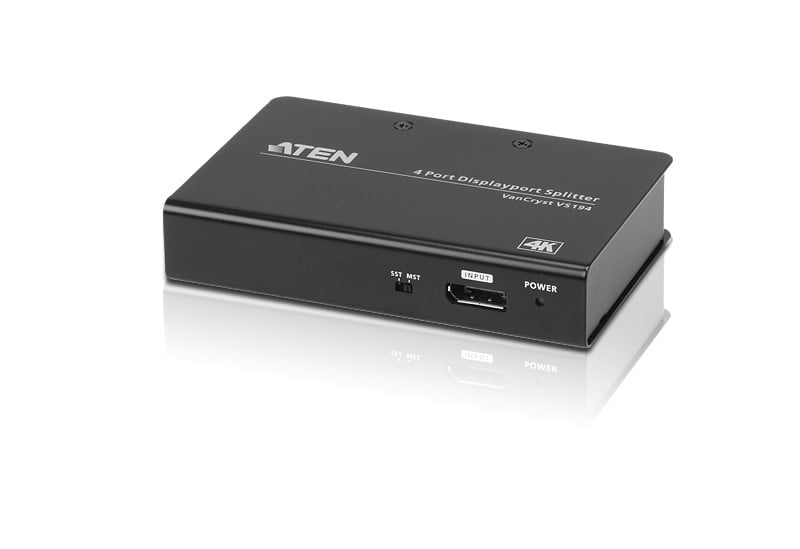 Répartiteur DisplayPort True 4K a 4 ports - DisplayPort - 4x DisplayPort - 4096 x 2160 pixels - Noir - Métal - 4K Ultra HD