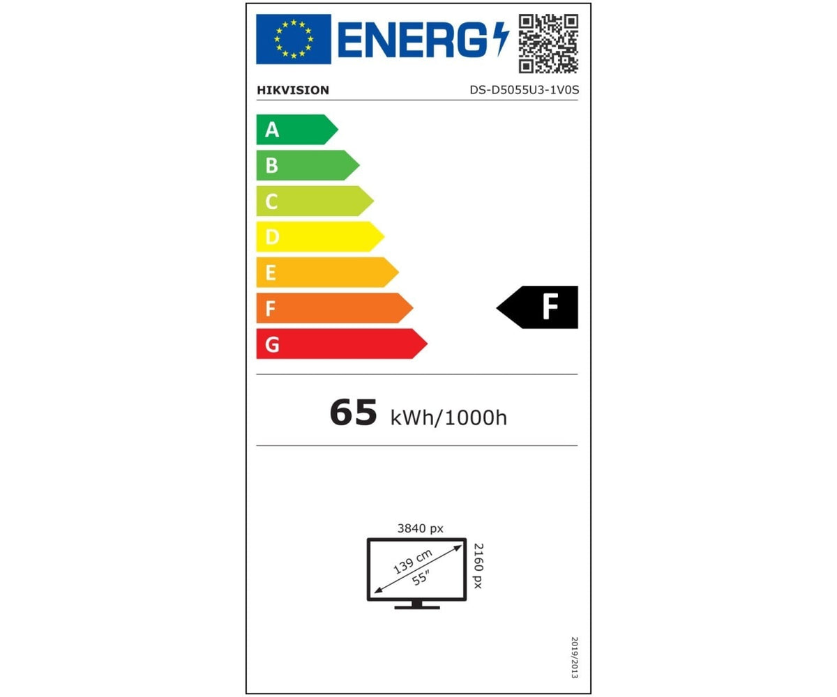 Hikvision DS-D5055U3-1V0S Moniteur UHD 55 pouces 60Hz VA