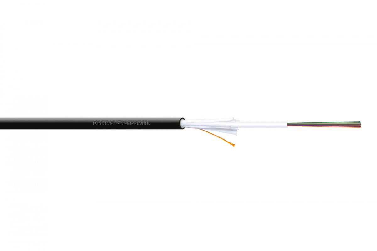 Câble a fibre optique universel DIGITUS, 4 cours OM4 50/125, Dca, LSOH, 1500N, noir, A/I-DQ(ZN)BH