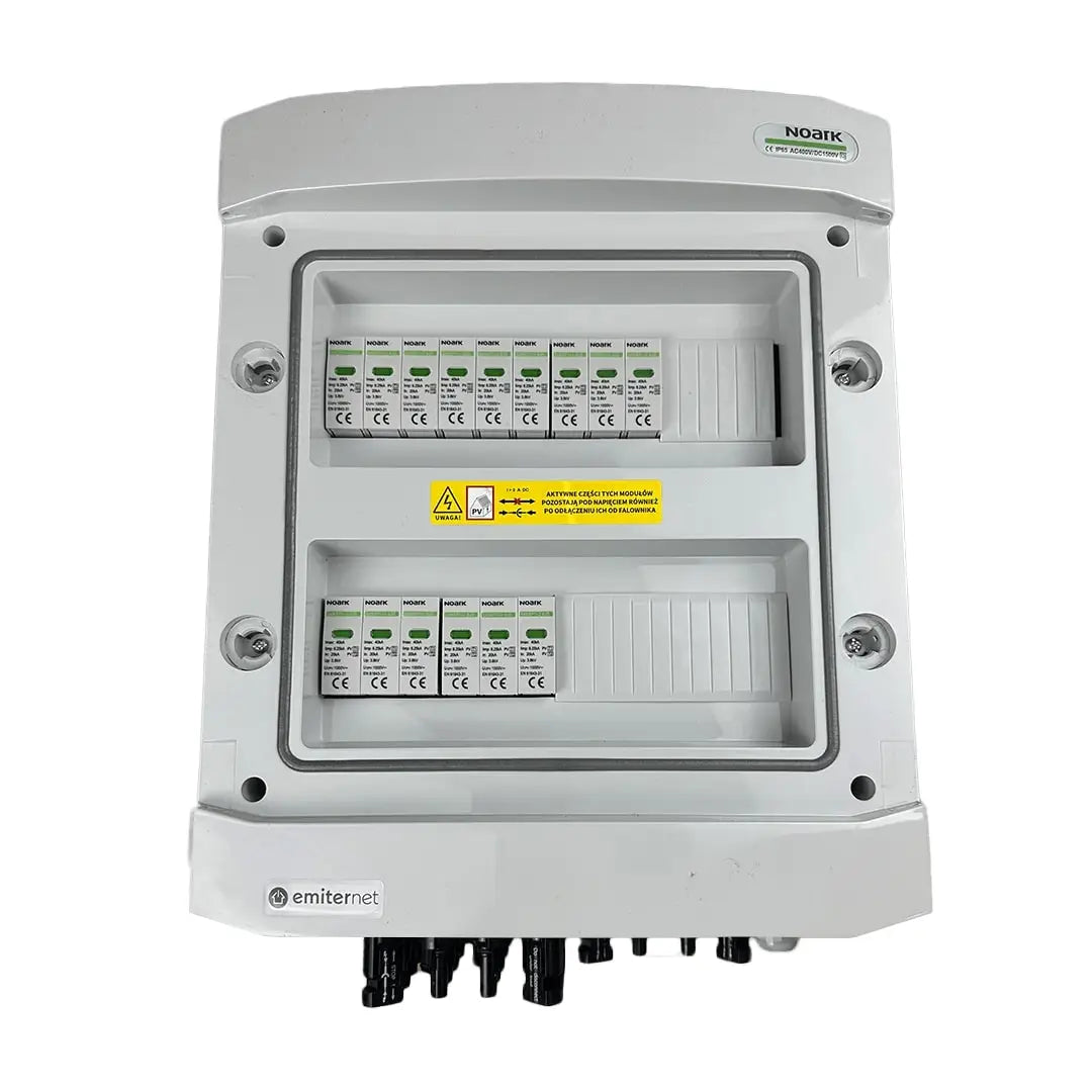 EMITER EM-317N_DC Tableau de distribution DC, IP65, limiteurs de surtension DC Noark 1000V type 1+2, 5x chaînes PV, 5x MPPT