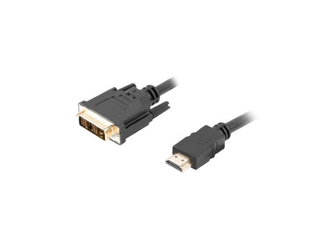 Lanberg CA-HDDV-10CC-0018-BK - 1,8 m - HDMI Type A (Standard) - DVI-D - Mâle - Mâle - Droit