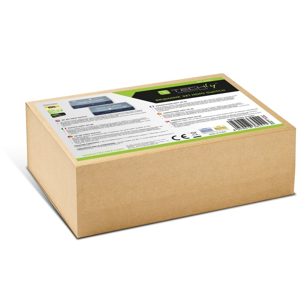 Techly IDATA HDMI-2138KT Commutateur HDMI 2.1 3x1 8K60Hz avec télécommande