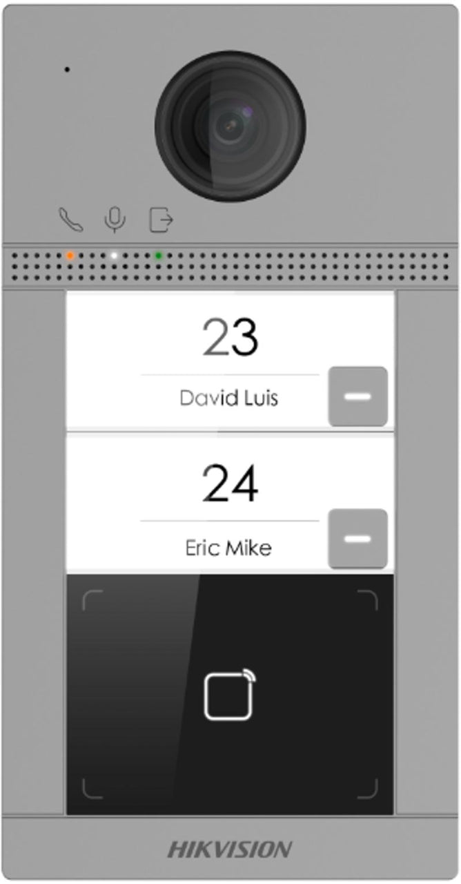 Hikvision DS-KV8213-WME1(C)/Flush Station de Porte en Métal a 2 Boutons pour Villa