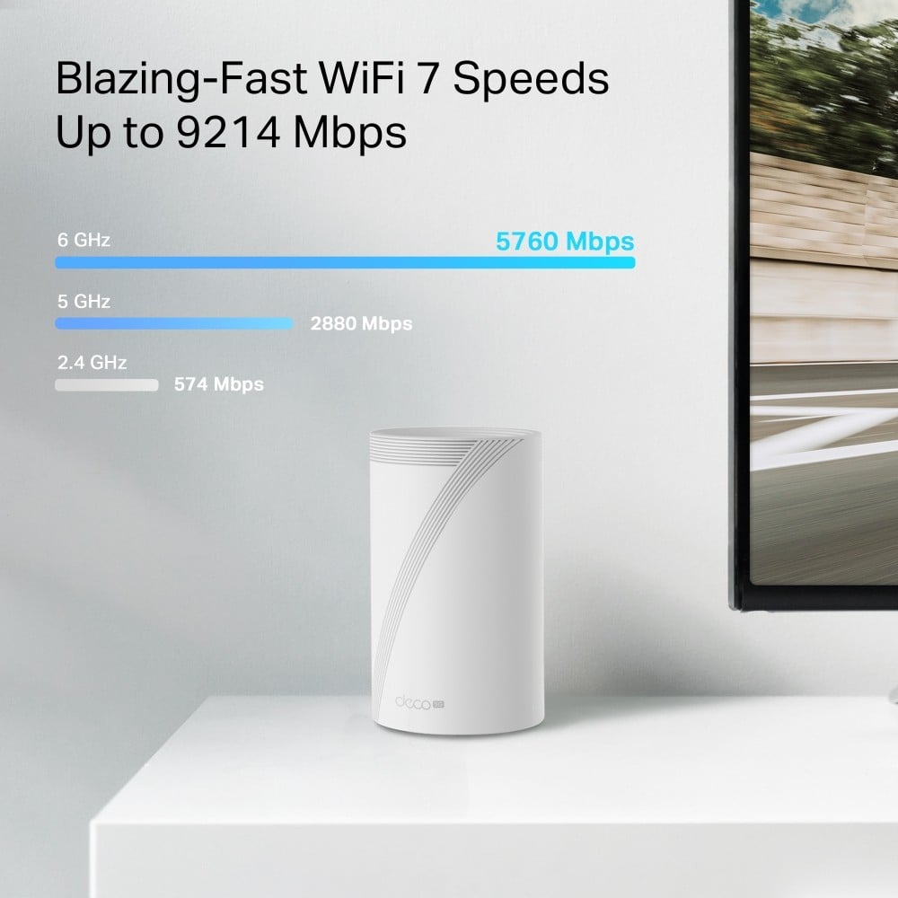 TP-Link DECO BE65-5G(1-PACK) systeme Wi-Fi maillé Tri-bande (2,4 GHz / 5 GHz / 6 GHz) Wi-Fi 7 (802.11be) Blanc 3 Externe