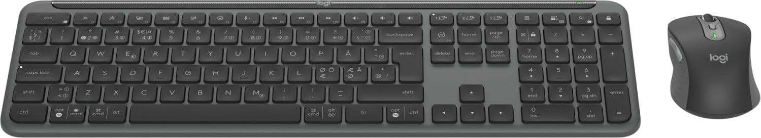 Logitech MK950 clavier Souris incluse Bureau RF sans fil + Bluetooth QWERTY Nordique Graphite