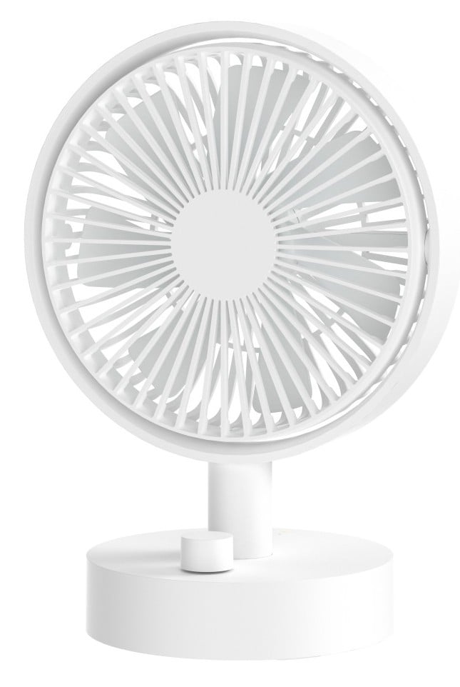Techly IC-FAN-DSK2W Ventilateur de bureau sans fil avec 10 vitesses et oscillation