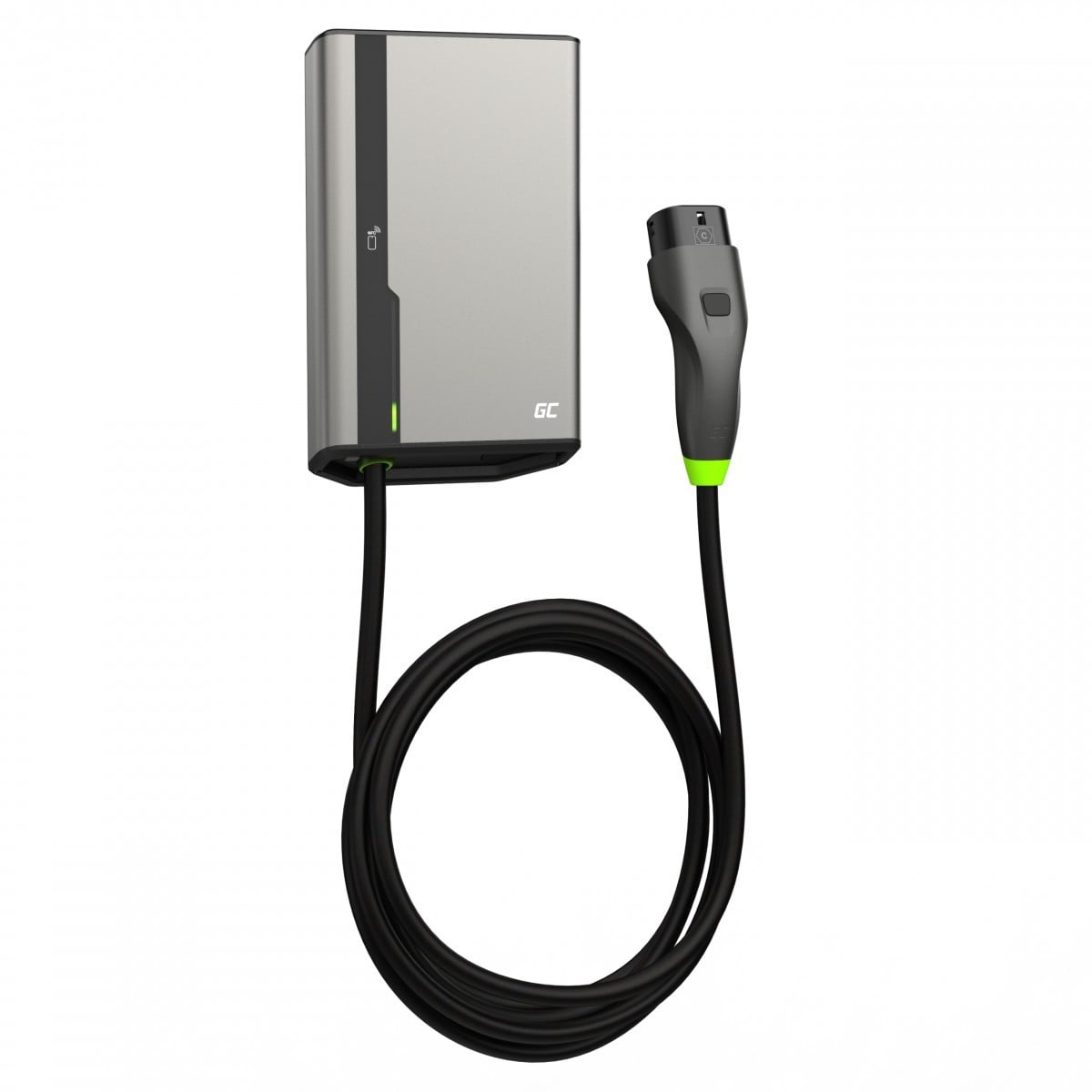 Green Cell EVGC021B2275 HabuDen Wallbox 22kW 32A 7.5m NFC Câble Type 2 Borne de recharge EV intelligente avec GC App Bluetooth WiFi
