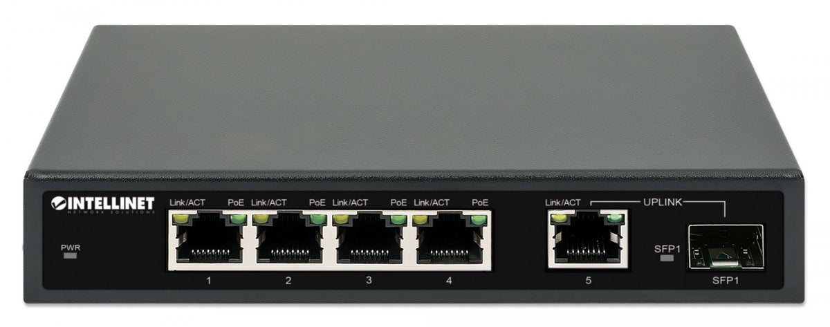 Intellinet 561822 commutateur réseau Gigabit Ethernet (10/100/1000) Connexion Ethernet, supportant l'alimentation via ce port (PoE) Noir