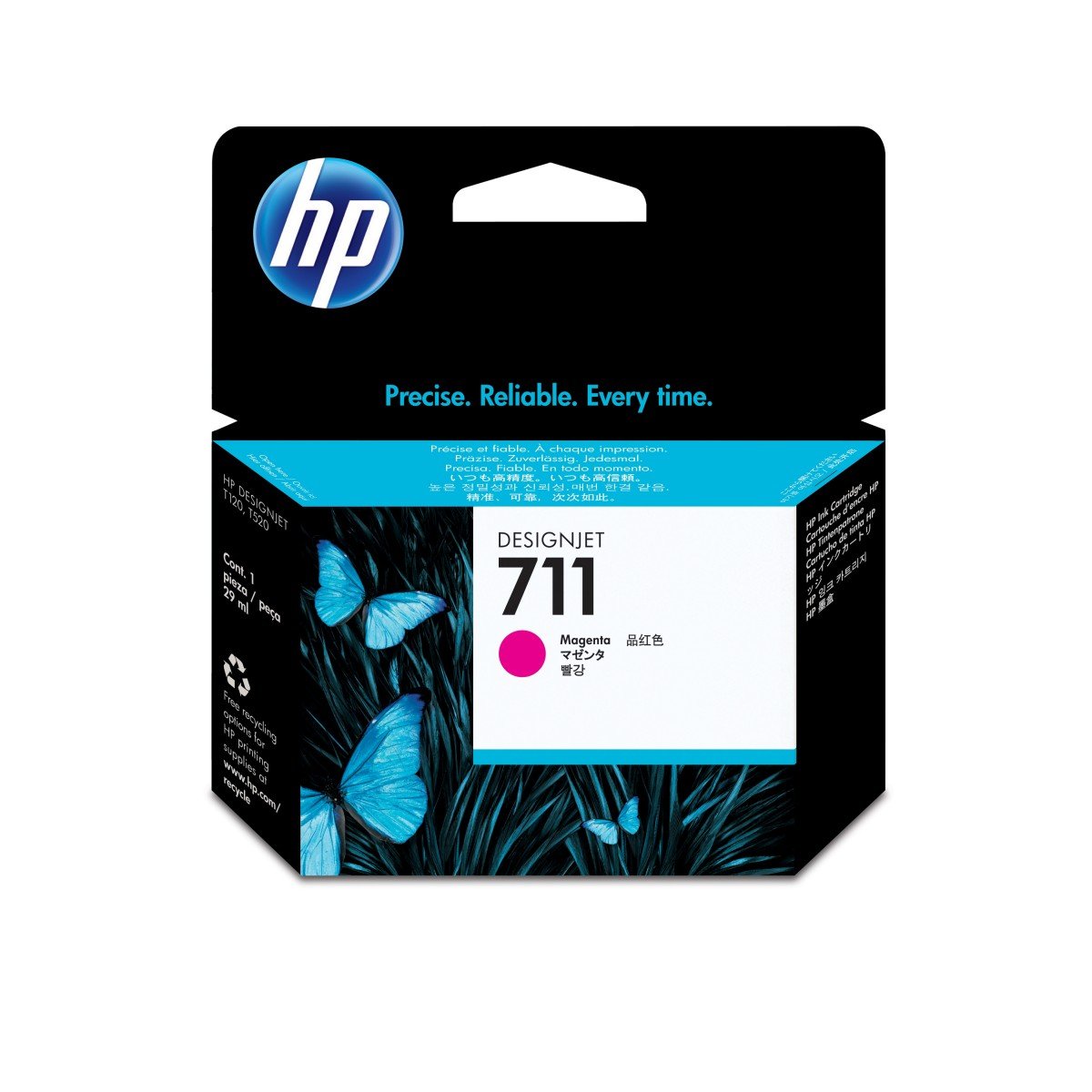 HP 711 original Ink cartridge CZ131A magenta standard capacity 29ml 1-pack
