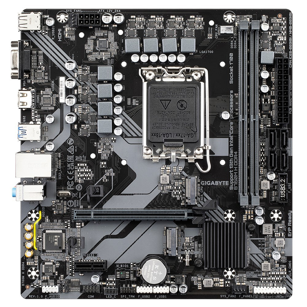 GIGABYTE B760M H DDR4 carte mere Intel B760 Express LGA 1700 micro ATX