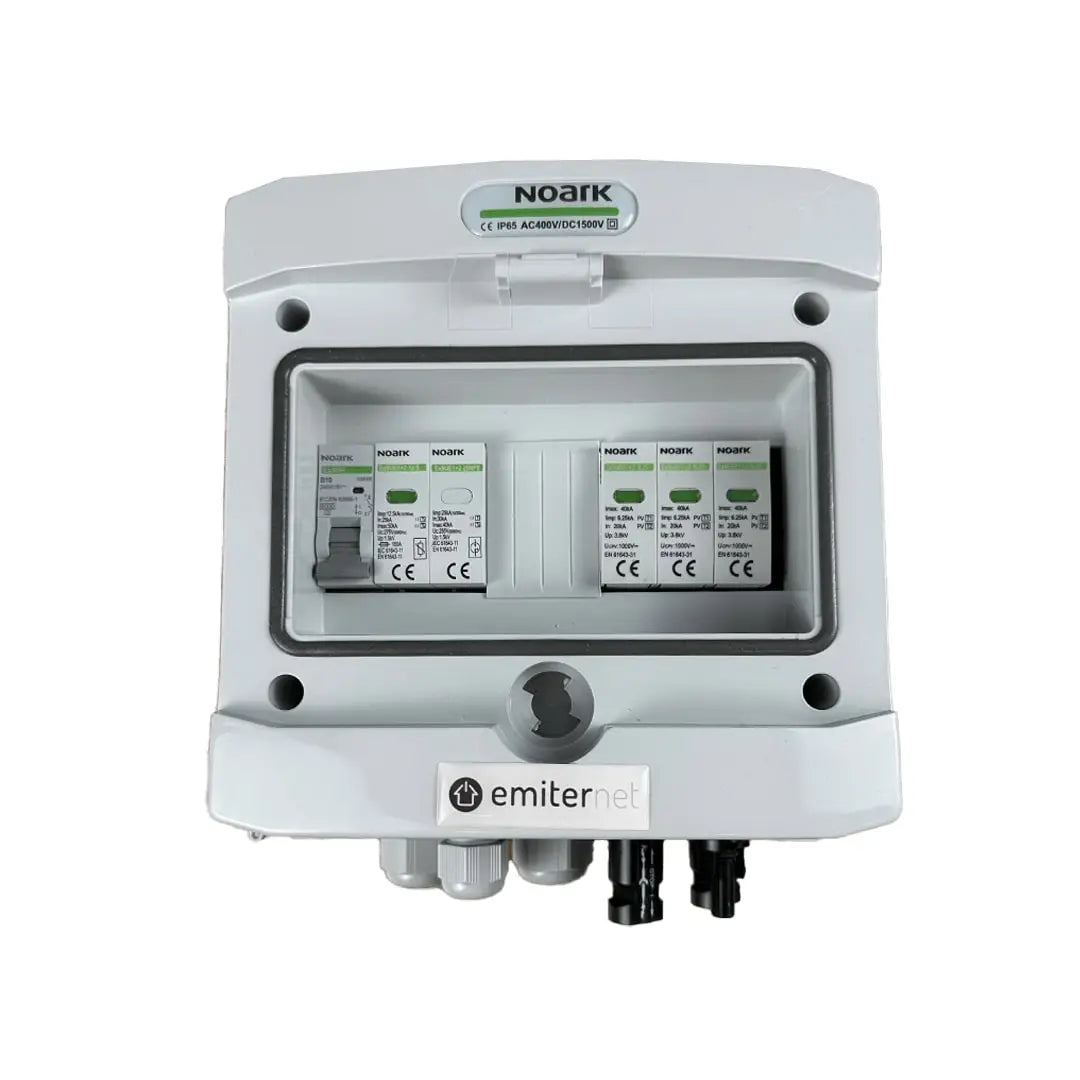 EMITER EM-1358N_DCAC Tableau de distribution DCAC, IP65, SPD DC 1000V type 1+2, 1 x chaîne PV, 1 x MPPT, SPD AC type 1+2, 10A 1-F