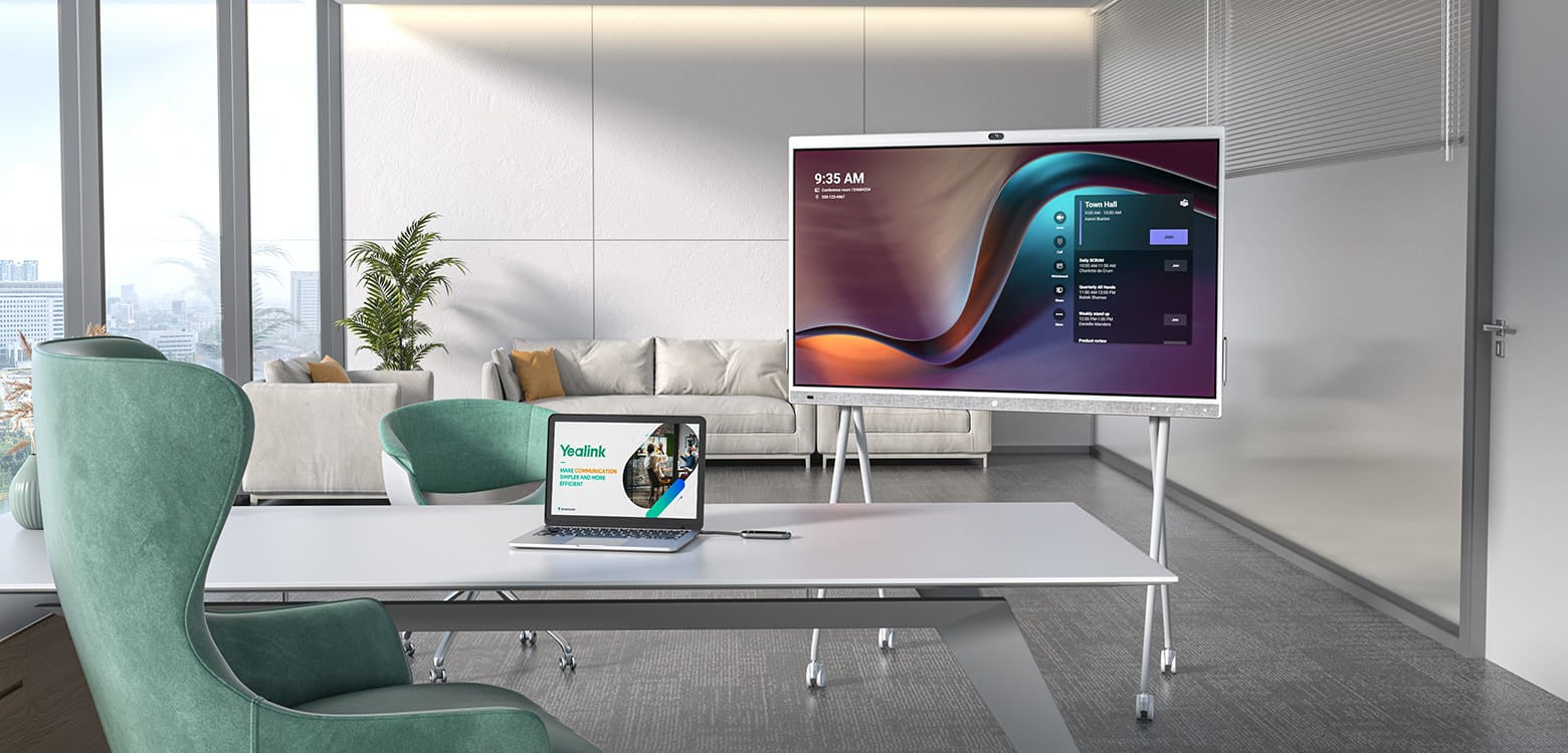 "Yealink MeetingBoard 165,1 cm (65"") 3840 x 2160 pixels LED Wi-Fi 6 (802.11ax) Noir Bluetooth"