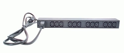 APC Basic Rack-Mount PDU Rack AC 208/230V input IEC 60320 C20 output connectors 12 power IEC 60320 C13 1U 19 2.49m cord BK