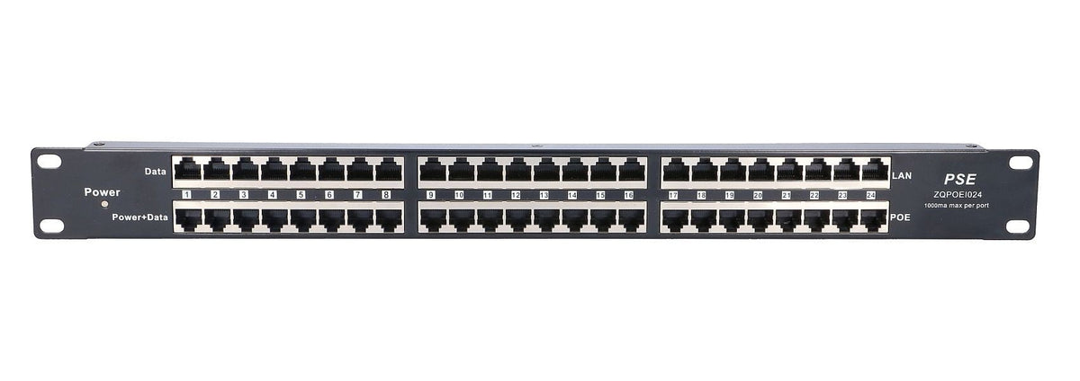 Extralink 24 ports | Injecteur PoE | 24x 100Mb/s RJ45, Boîtier Rack