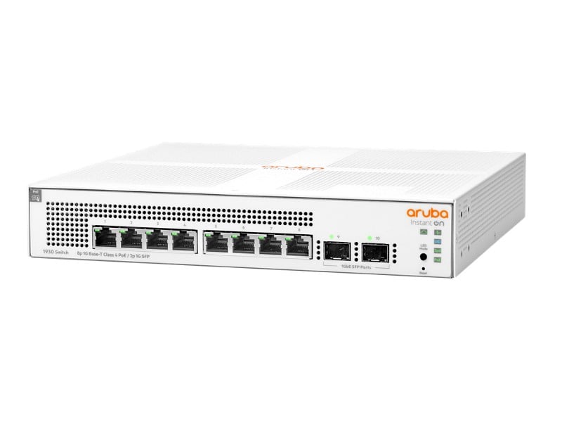 HPE Networking Instant On 1930 8G Class4 PoE 2SFP 124W Switch Commutateur C3 Géré 8 x 10/100/1000 PoE + 2 x Gigabit SFP
