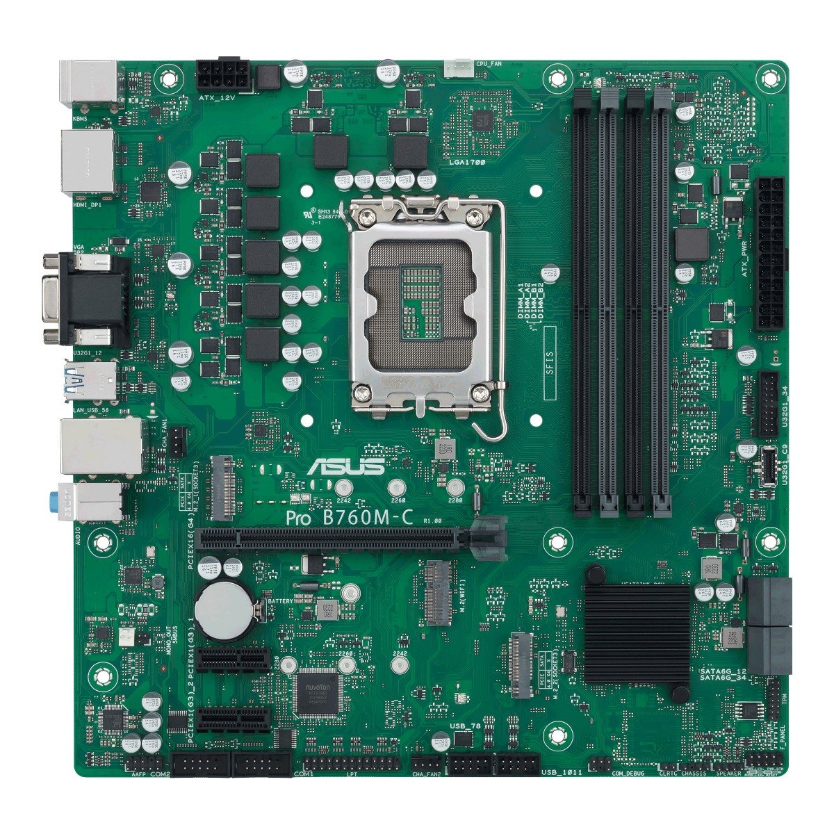 ASUS B760M-C-CSM LGA1700 4DDR5 microATX 4xSATA 2xDP 1.4 HDMI 2.1 D-Sub MB