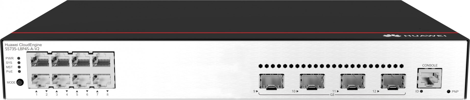 Huawei Switch S5735-L8P4S-A-V2 (8*GE ports, 4*GE SFP ports, PoE+, AC power) + license L-MLIC-S57L (98011986)