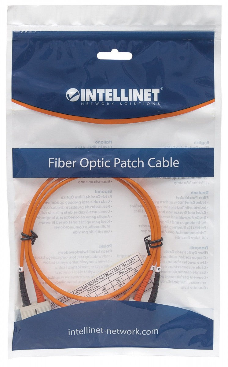 Intellinet 0.5m SC M/M câble de fibre optique OM2 Orange