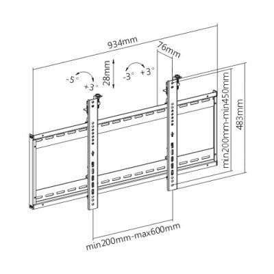 "Techly ICA-PLB 046F Support mural pour TV 45-70"" LED/LCD 70kg pour mur vidéo"