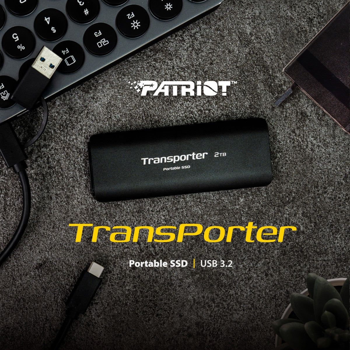 Patriot Memory Patriot Transporter 4 To USB Type-C 3.2 Gen 2 (3.1 Gen 2) Noir