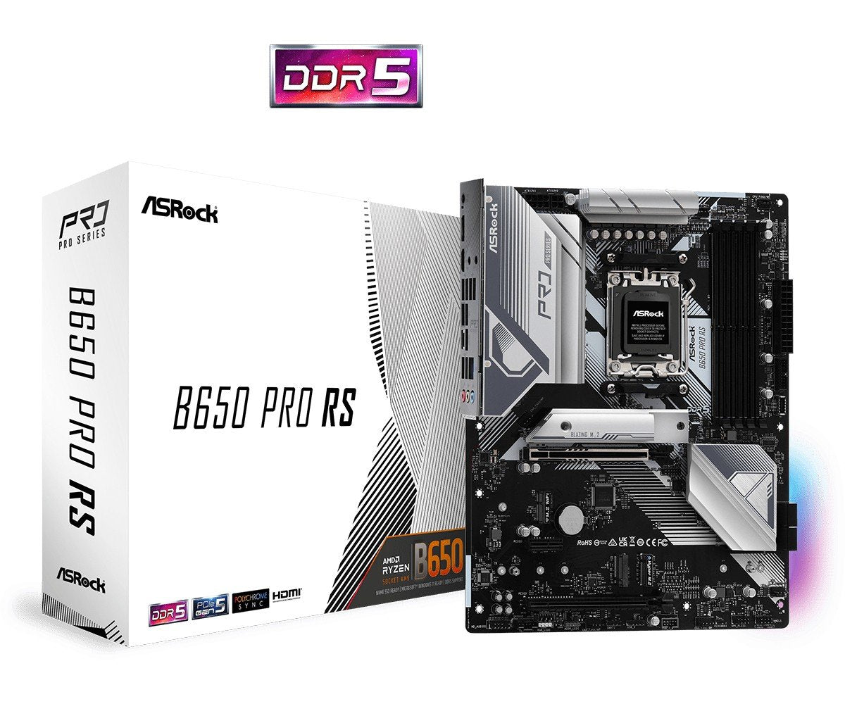 ASRock B650 PRO RS Carte mere ATX pour AMD Ryzen 7000 avec DDR5 et Ethernet 2.5 Gigabit