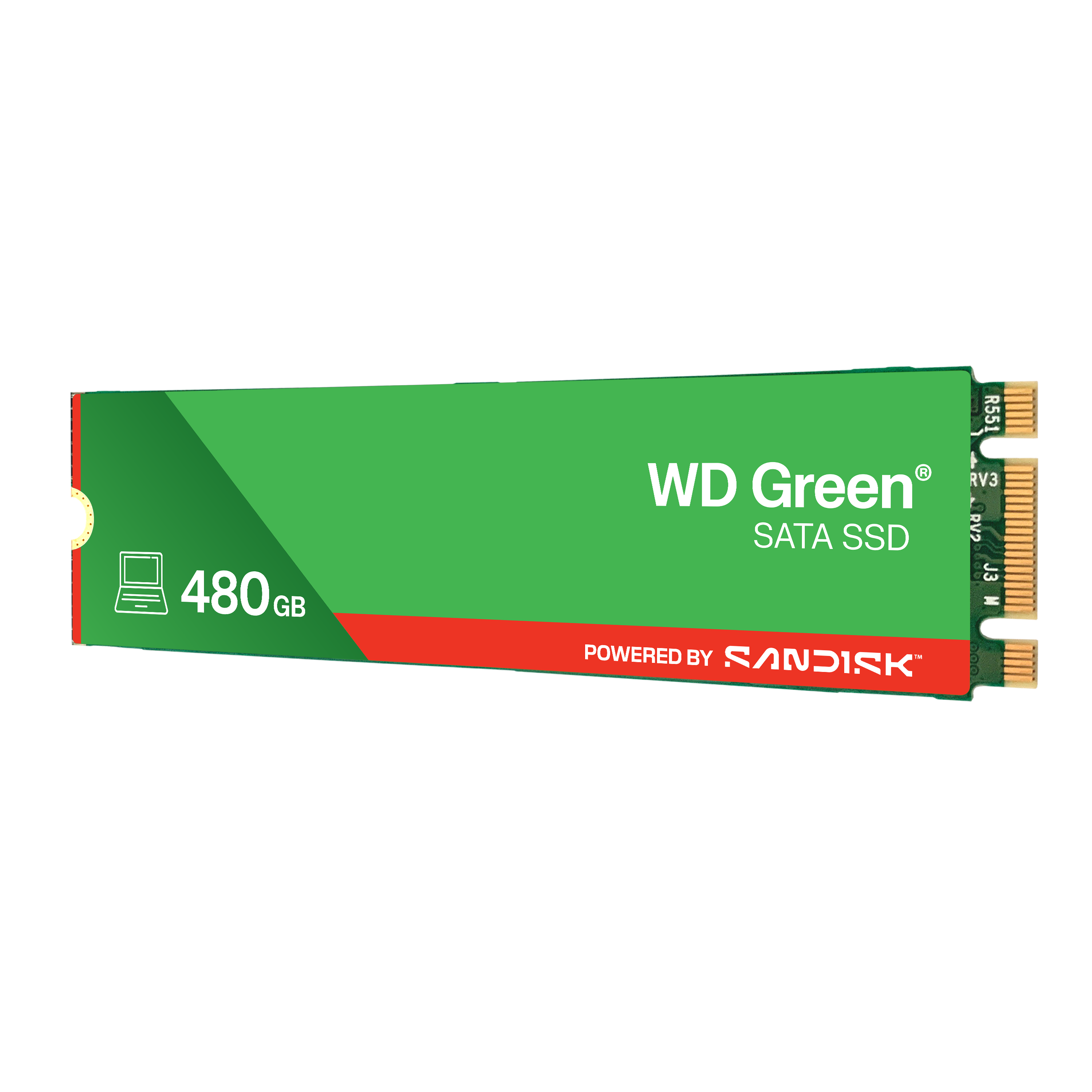 WD Green SATA 480Go Internal SSD Solid State Drive - SATA 6Gb/s M.2 2280 - WDS480G3G0B POWERED BY SANDISK