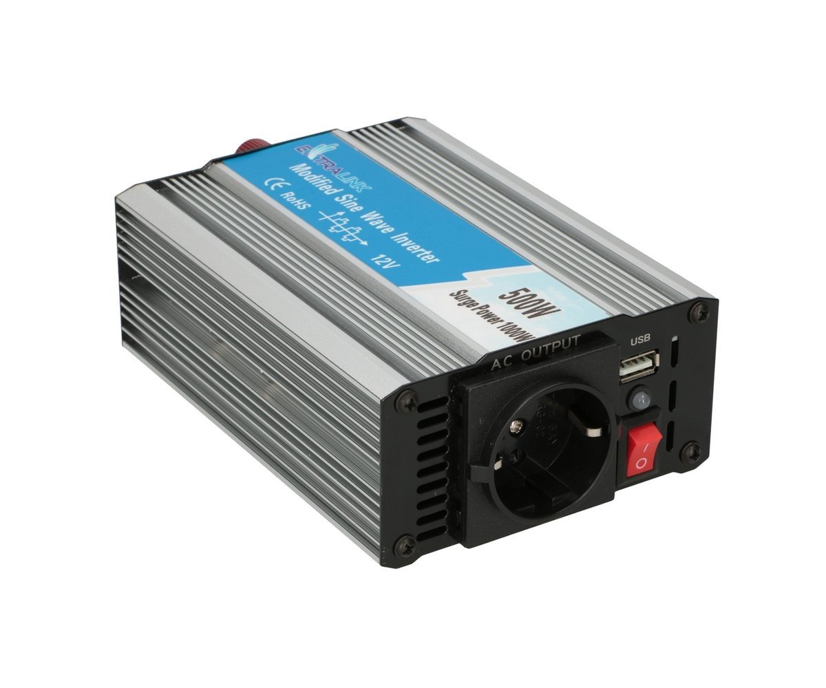 Extralink CAR VOLTAGE CONVERTER 12V - 230V, 500W, MODIFIED SINUS OPIM-500W adaptateur de puissance & onduleur Universel Aluminium
