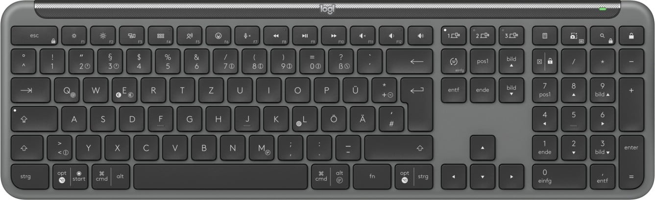 Logitech 920-012451 clavier Bureau RF sans fil + Bluetooth QWERTZ Allemand Graphite