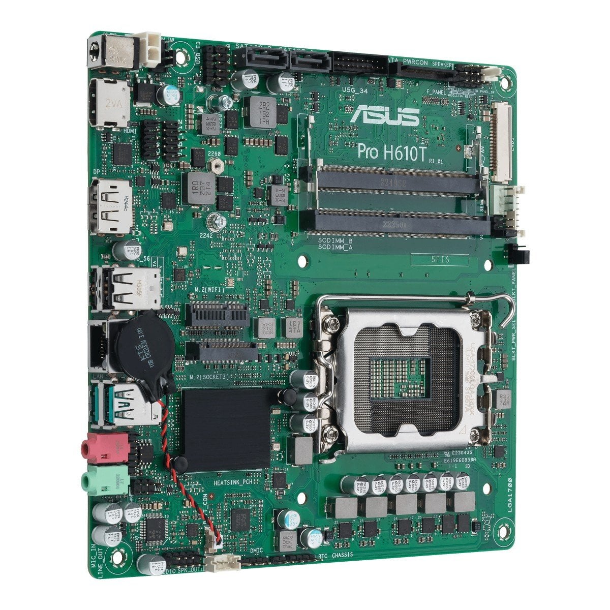ASUS PRO H610T-CSM LGA1700 2DDR4 Thin Mini ITX 2xSATA MB 1xHDMI 1xDP 1xLVDS 3xM.2