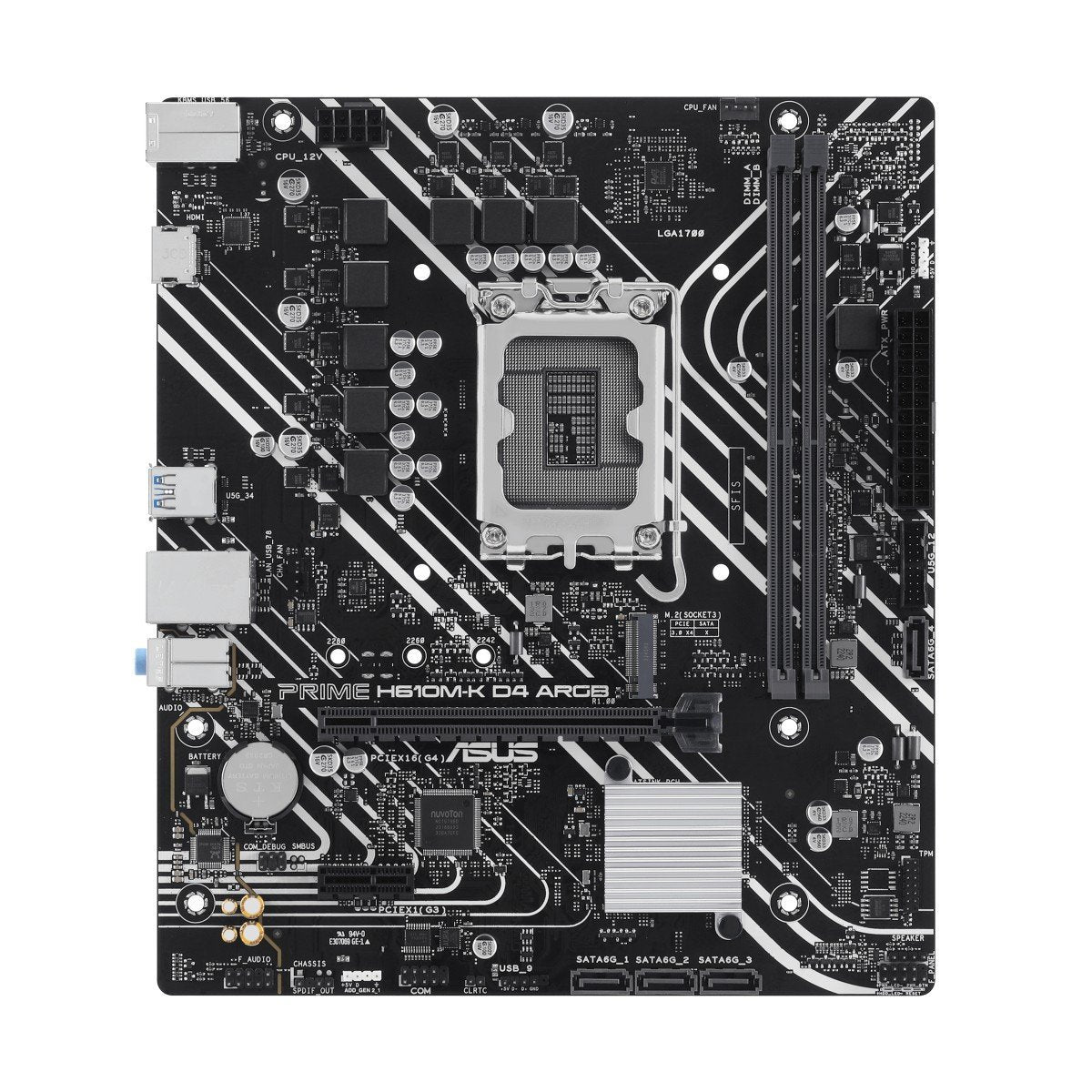 ASUS PRIME H610M-K D4 ARGB LGA1700 micro-ATX motherboard 2xDDR4 4xSATA PCIe 4.0 M.2 slot