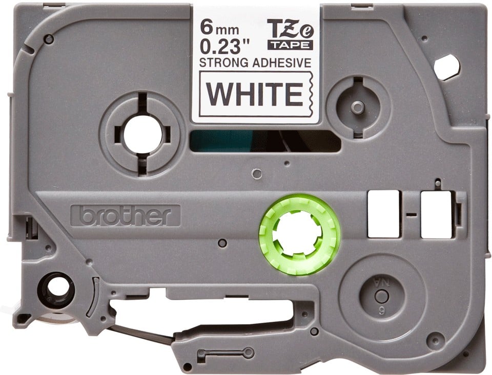 BROTHER P-TOUCH TZE-S211 noir sur blanc 6mm extra gluey
