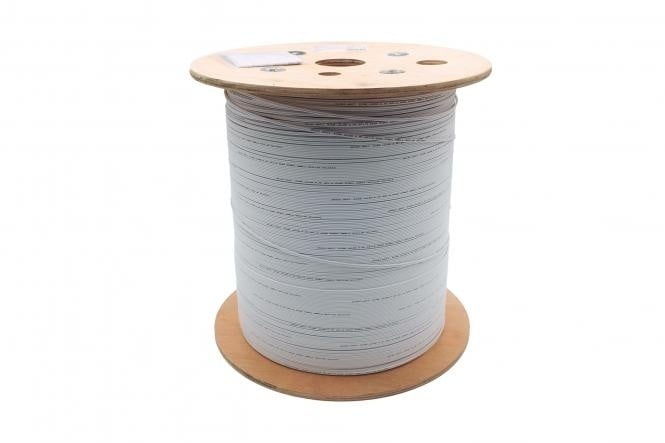 Câble fibre optique intérieur FTTH, 2 fibres, avec connecteurs SC, SM 9/125 OS2 G657A1, B2ca LSOH, blanc, 1km