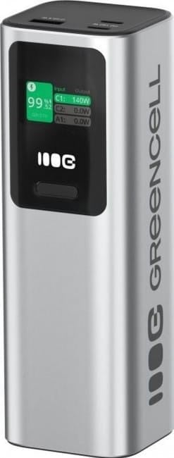 Green Cell PowerPlay Ultra Powerbank 25200mAh 140W PD USB C avec Charge Rapide pour Ordinateur Portable, MacBook, iPhone 16 15 14 Pro Max