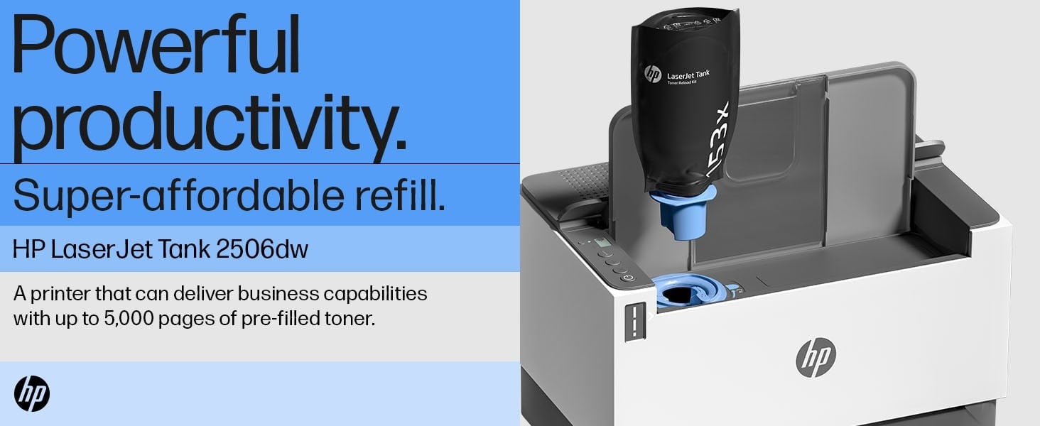 HP LaserJet Imprimante Tank 2504dw, Noir et blanc, Imprimante pour Entreprises, Imprimer, Impression recto verso