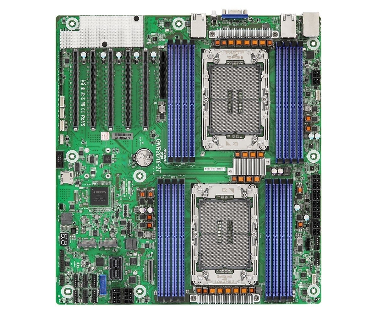 ASRock GNR2D16-2T, 2xSKT, LGA 4710, Intel Xeon 6, SoC, SATA, NVMe, 2xM.2, 2x10GbE, IPMI