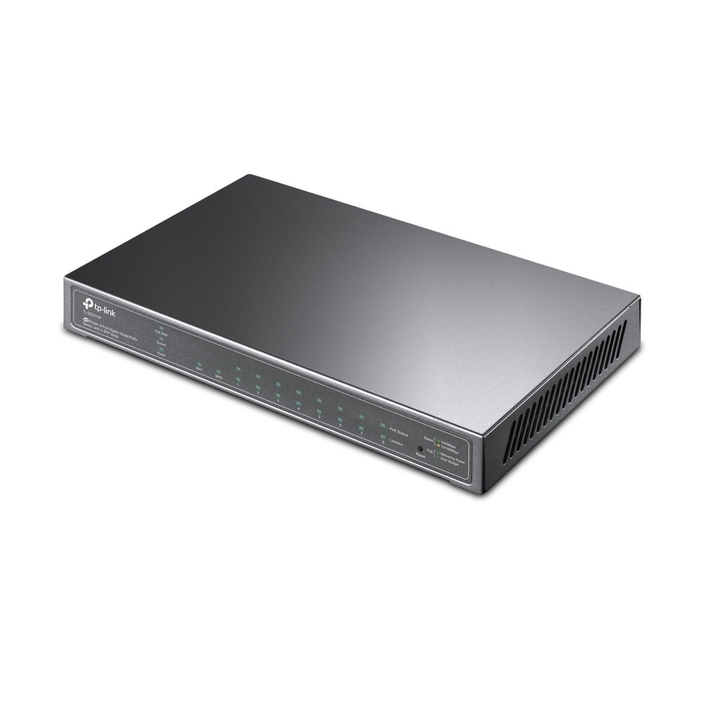 TP-Link JetStream TL-SG2210P commutateur réseau Géré L2/L4 Gigabit Ethernet (10/100/1000) Connexion Ethernet, supportant l'alimentation via ce port (PoE) Noir