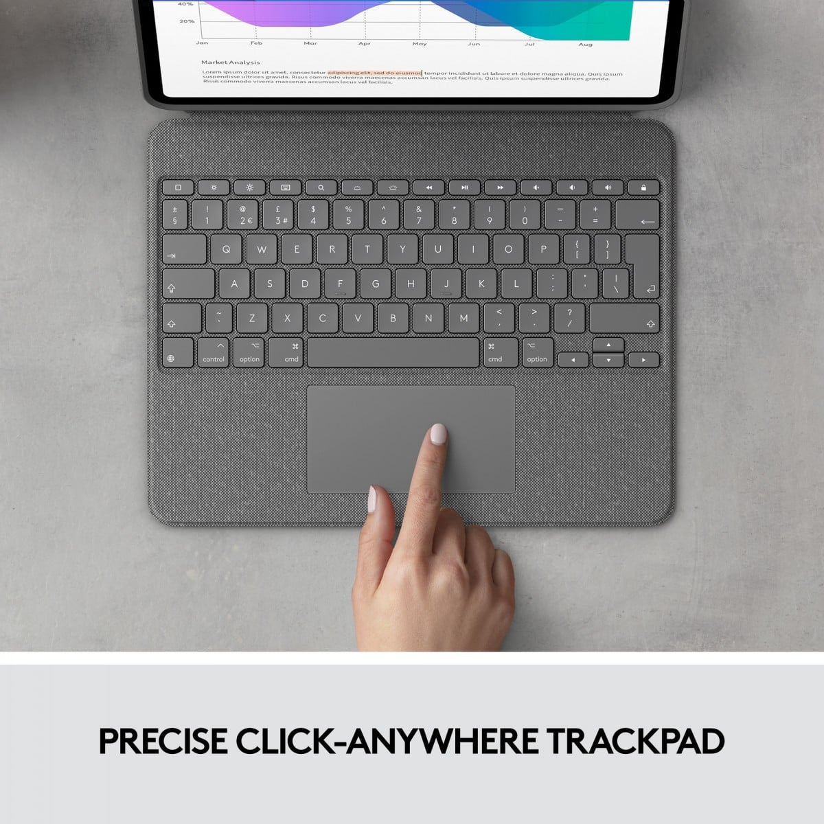 LOGITECH Combo Touch for Ipad Pro 12.9'' 5eme generation - GREY - FR