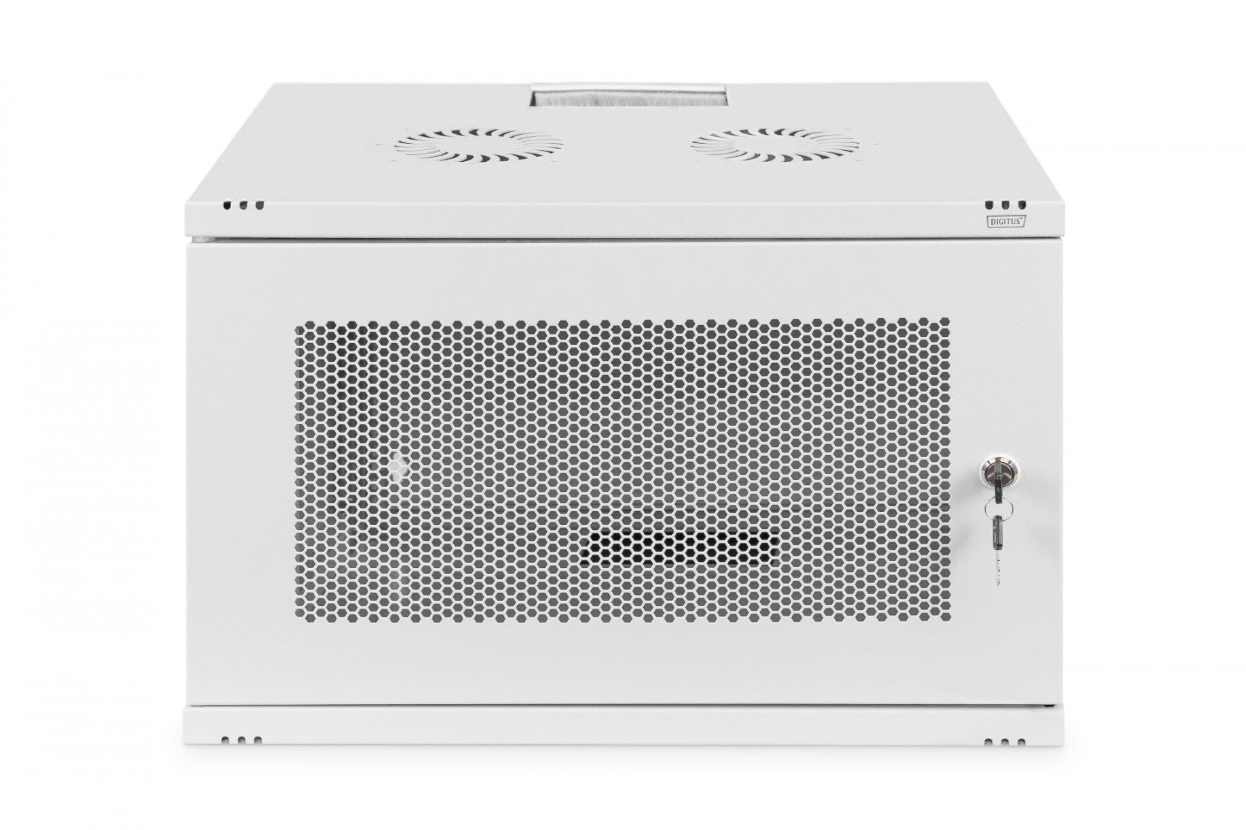 "Armoire réseau suspendue 19"" 7U rack 540x400, porte perforée, grise, non divisée, non assemblée, 60kg 370x540x400 mm, porte avant perforée, grise"