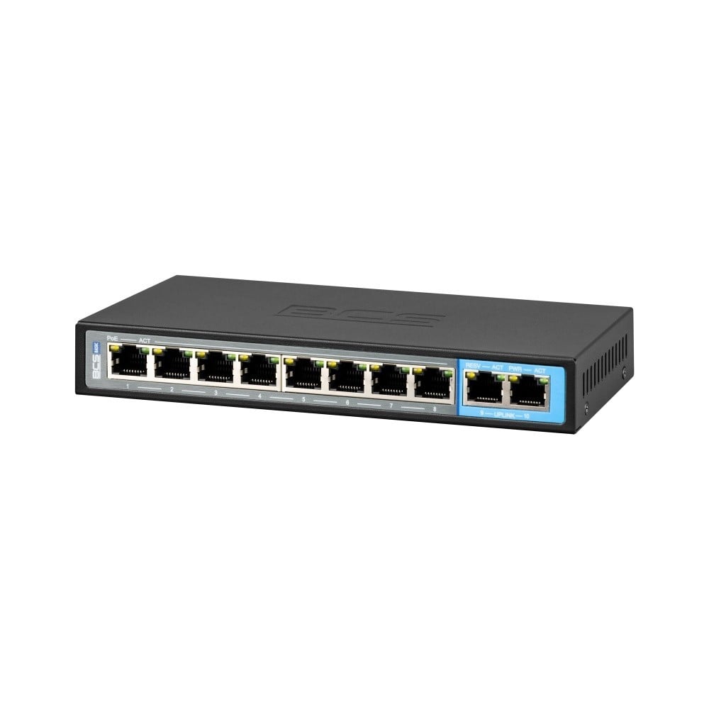 BCS BCS-B-SP08G02G Switch PoE 8 ports 1Gbps avec technologie exPoE
