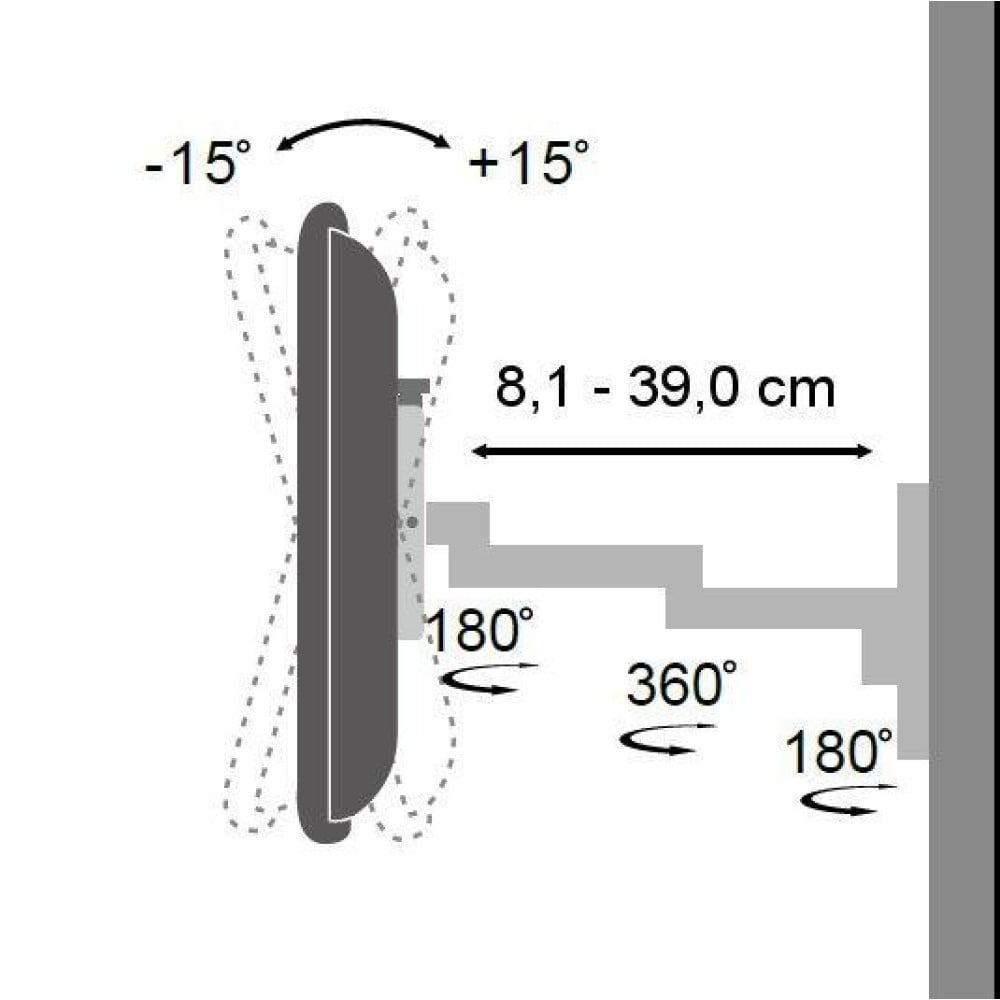 "Techly ICA-LCD 104 Support mural pour TV 13-30"" LED/LCD 15kg pivotant inclinable"