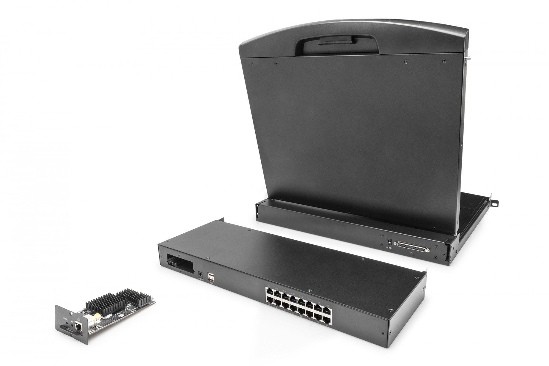 Digitus DS-72217 commutateur écran, clavier et souris Grille de montage Noir