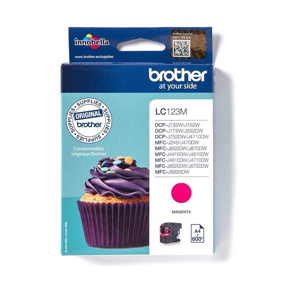 BROTHER LC-123 cartouche dencre magenta capacité standard 600 pages pack de 1
