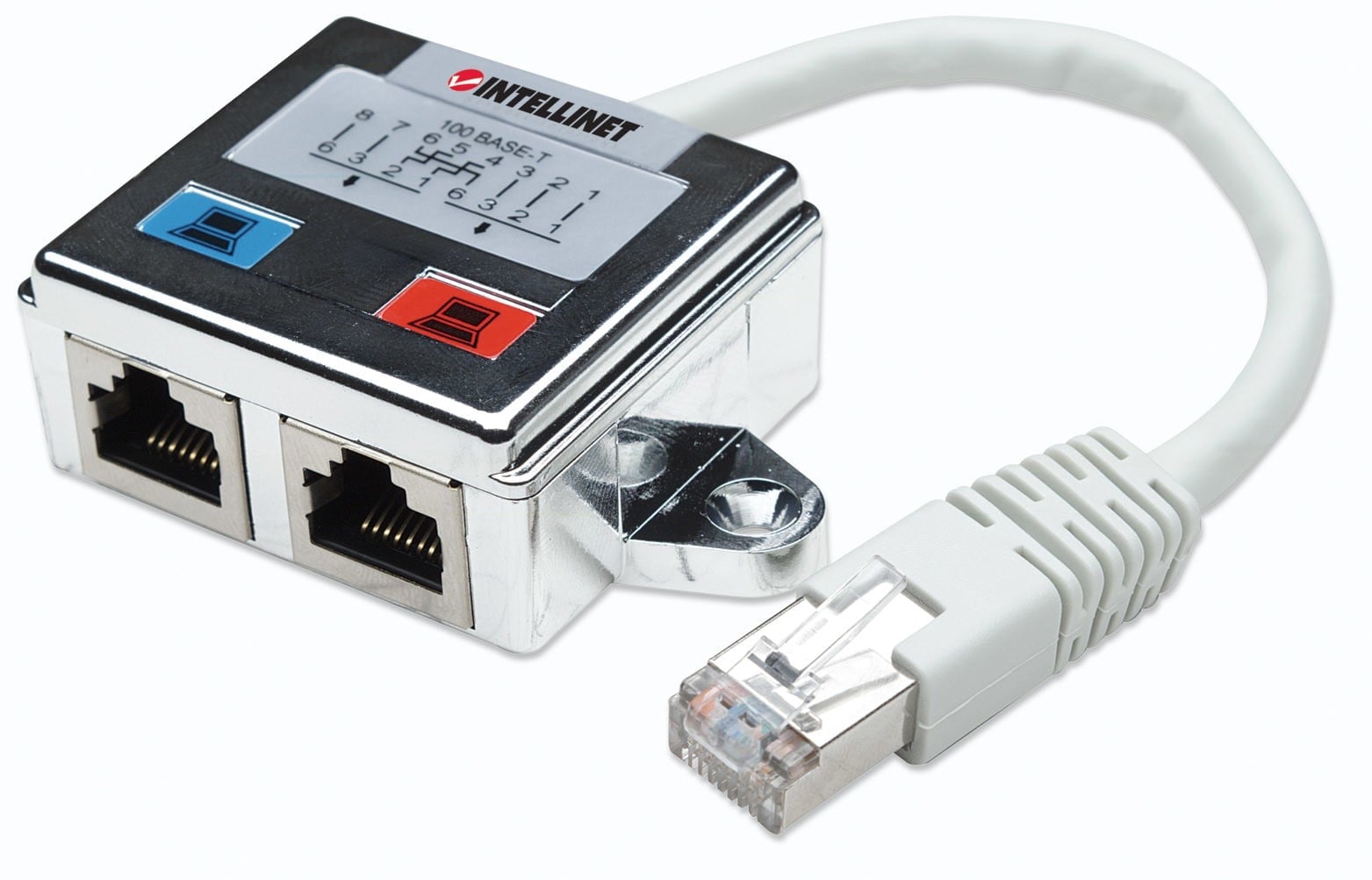 Intellinet 504195 changeur de genre de câble 2 x RJ45 RJ45 Argent, Blanc
