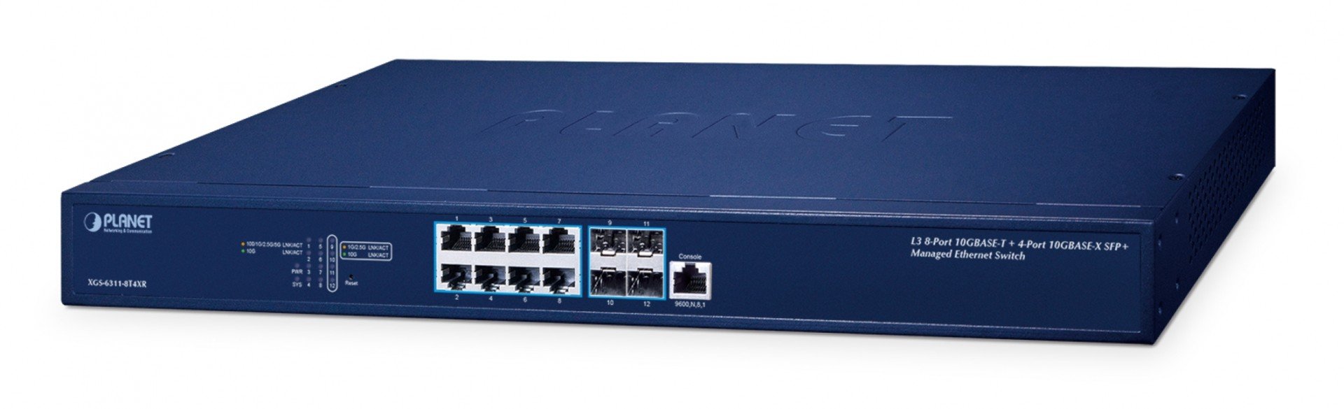 PLANET Netzwerkgeräte Géré L3 5G Ethernet (100/1000/5000) 1U Bleu