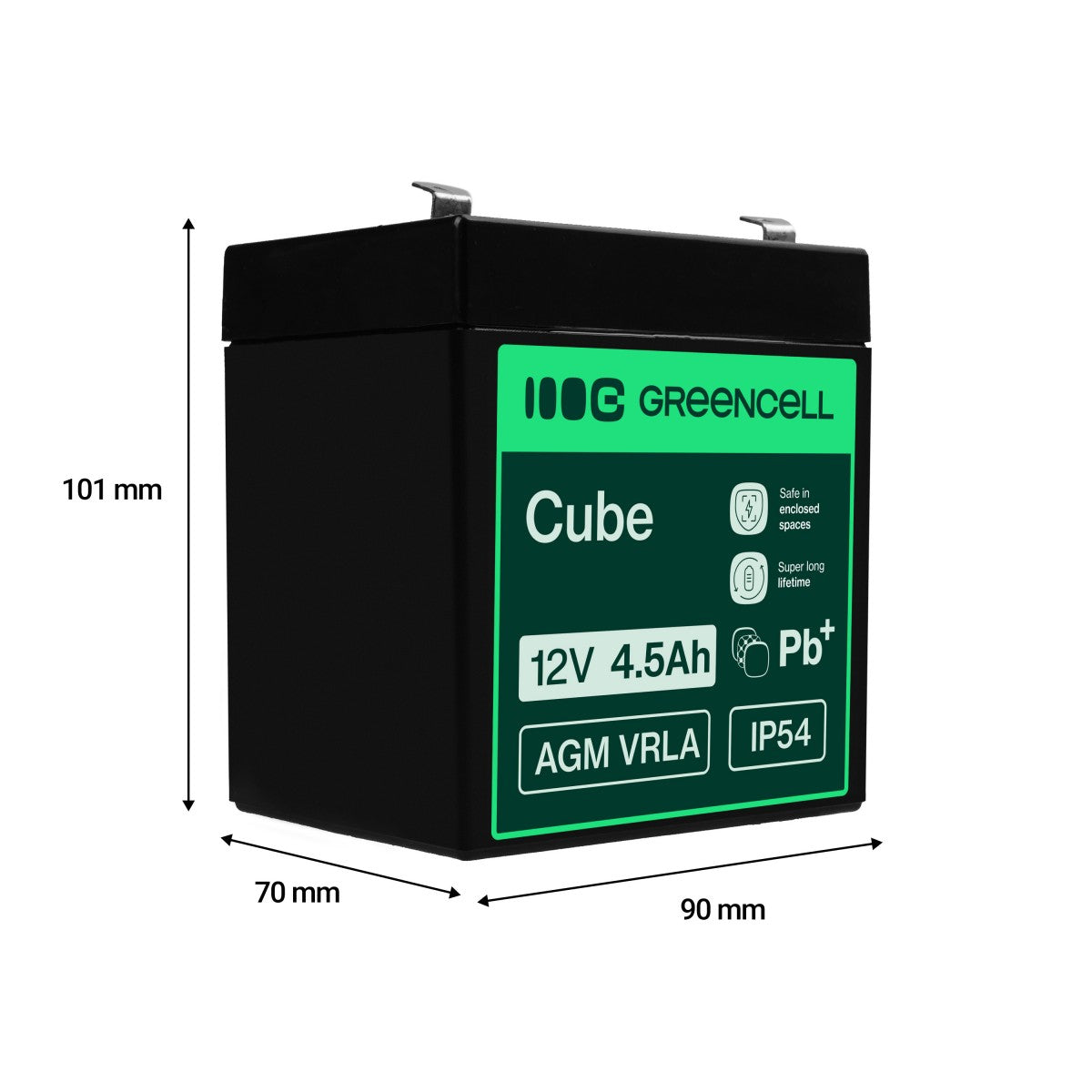 Green Cell AGM Battery 12V 4.5Ah - Battery - Mini (AAAA)