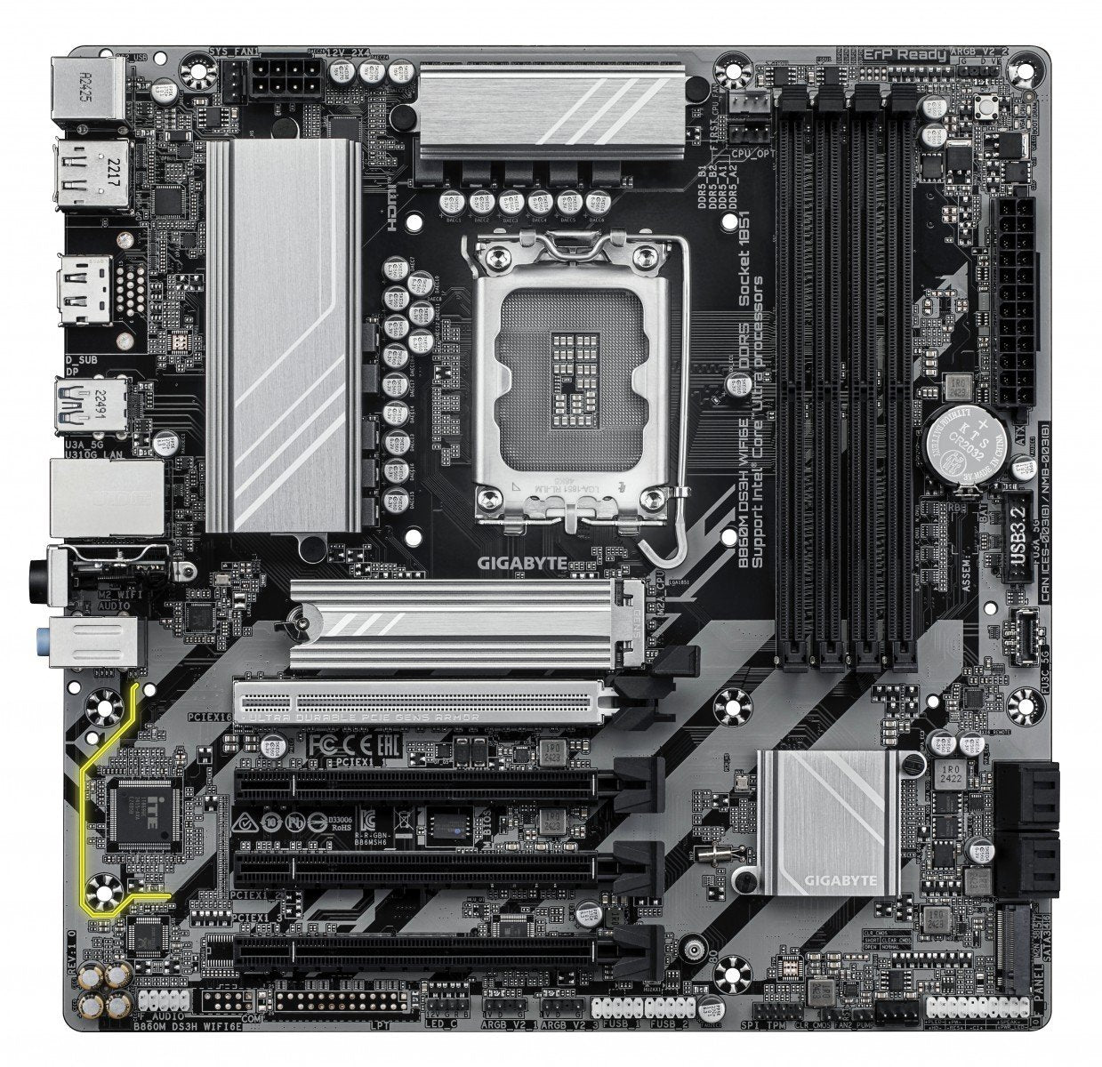 GIGABYTE B860M DS3H WIFI6E carte mere Intel B860 LGA 1851 (Socket V1) micro ATX