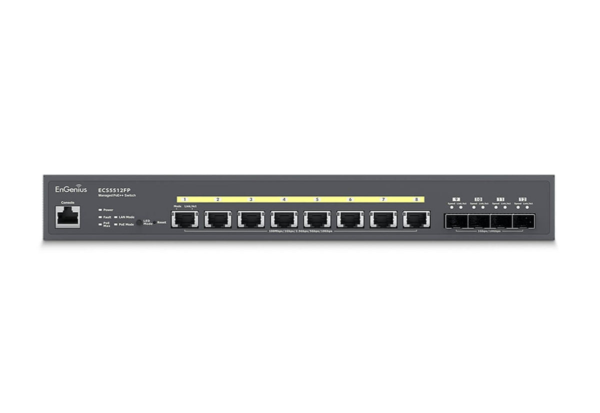 EnGenius ECS5512FP Commutateur géré 8x10Gb PoE++ 420W, 4x SFP+, EnGenius Cloud