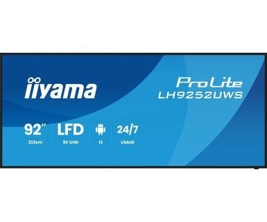 "iiyama LH9252UWS-B1AG Écran d'affichage 92"" VA UltraWide 5K 21:9 500cd 24/7 3xHDMI DP Haut-parleurs Subwoofer 2x20W"