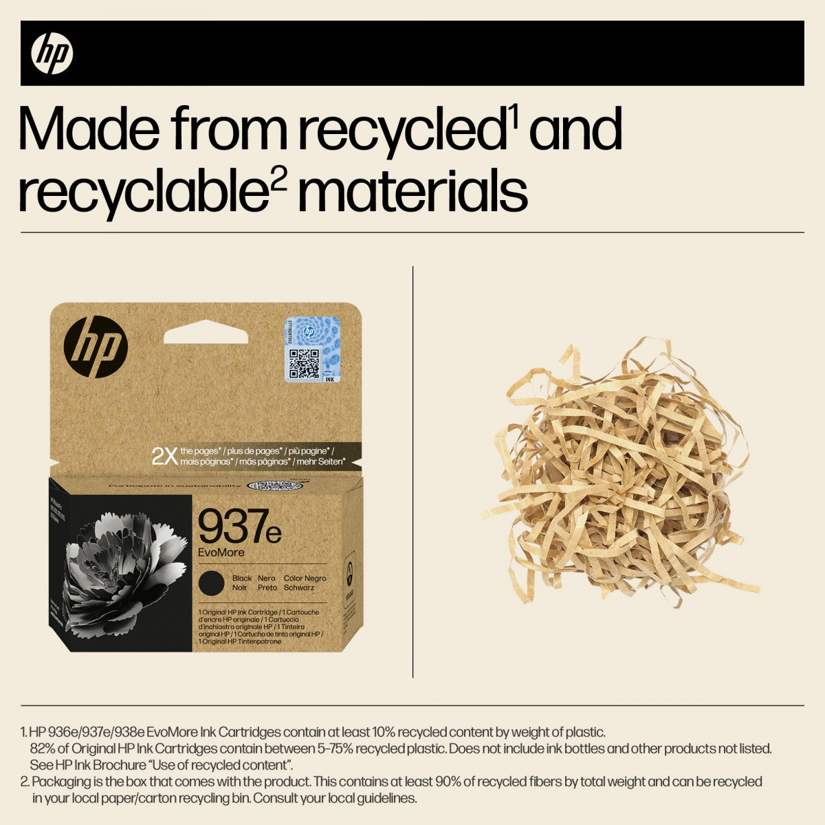 HP 937e EvoMore Black Original Ink Cartridge cartouche d'encre 1 piece(s) Rendement élevé (XL)