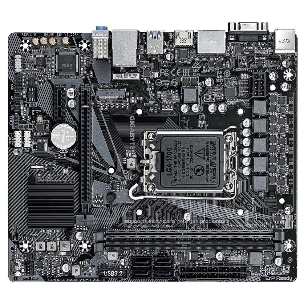 GIGABYTE H610M S2H V3 DDR4 carte mere Intel H610 Express LGA 1700 micro ATX